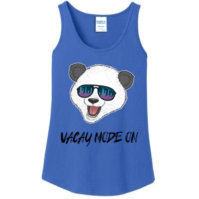 Panda Equalizer Party Rave Techno Vacation Vacay Mode On Gift Ladies Essential Tank