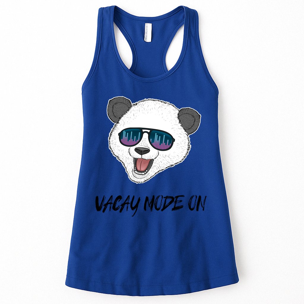 Panda Equalizer Party Rave Techno Vacation Vacay Mode On Gift Womens Tank Top