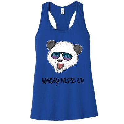 Panda Equalizer Party Rave Techno Vacation Vacay Mode On Gift Women's Racerback Tank