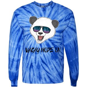 Panda Equalizer Party Rave Techno Vacation Vacay Mode On Gift Tie-Dye Long Sleeve Shirt