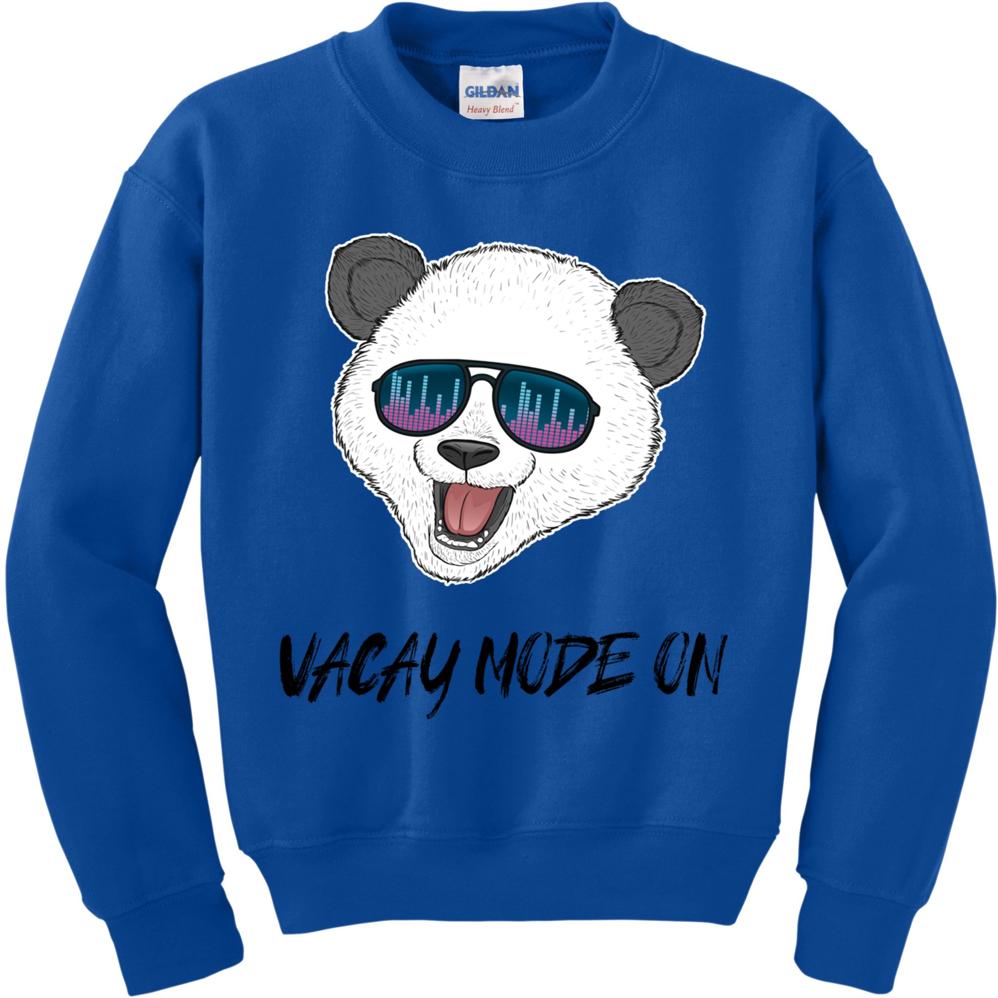 Panda Equalizer Party Rave Techno Vacation Vacay Mode On Gift Kids Sweatshirt
