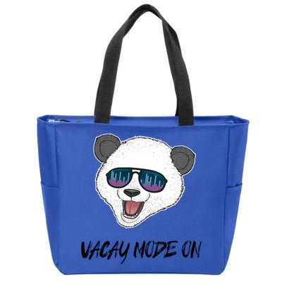 Panda Equalizer Party Rave Techno Vacation Vacay Mode On Gift Zip Tote Bag