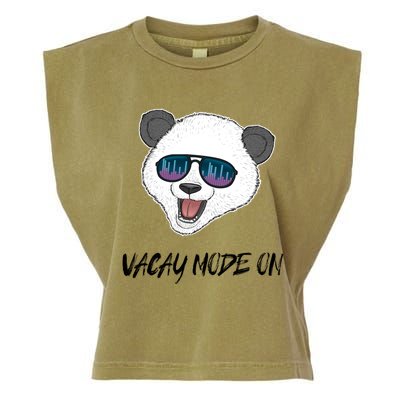 Panda Equalizer Party Rave Techno Vacation Vacay Mode On Gift Garment-Dyed Women's Muscle Tee