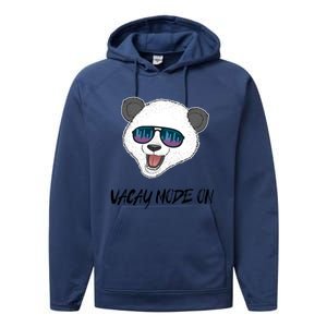 Panda Equalizer Party Rave Techno Vacation Vacay Mode On Gift Performance Fleece Hoodie