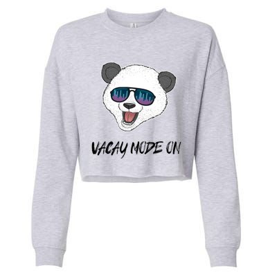 Panda Equalizer Party Rave Techno Vacation Vacay Mode On Gift Cropped Pullover Crew