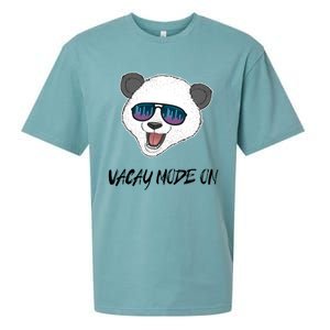 Panda Equalizer Party Rave Techno Vacation Vacay Mode On Gift Sueded Cloud Jersey T-Shirt