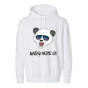 Panda Equalizer Party Rave Techno Vacation Vacay Mode On Gift Garment-Dyed Fleece Hoodie