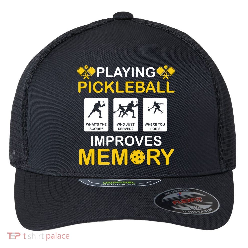 Pickleball Expert Playing Pickleball Improves Memory Gift Flexfit Unipanel Trucker Cap