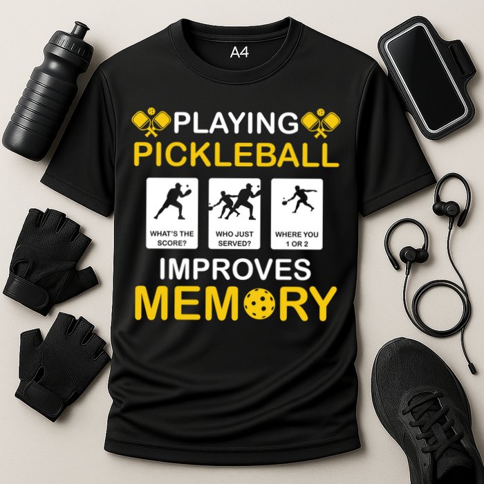 Pickleball Expert Playing Pickleball Improves Memory Gift Cooling Performance Crew T-Shirt