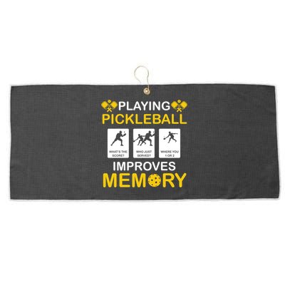 Pickleball Expert Playing Pickleball Improves Memory Gift Large Microfiber Waffle Golf Towel