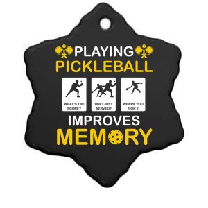 Pickleball Expert Playing Pickleball Improves Memory Gift Ceramic Star Ornament