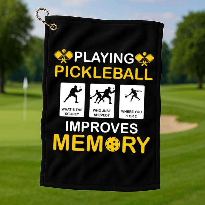 Pickleball Expert Playing Pickleball Improves Memory Gift Golf Towel