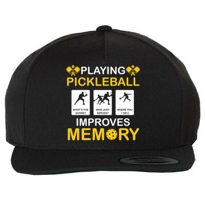 Pickleball Expert Playing Pickleball Improves Memory Gift Wool Snapback Cap