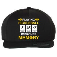 Pickleball Expert Playing Pickleball Improves Memory Gift Wool Snapback Cap