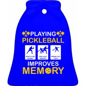 Pickleball Expert Playing Pickleball Improves Memory Gift Ceramic Bell Ornament