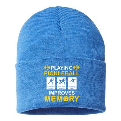 Pickleball Expert Playing Pickleball Improves Memory Gift Sustainable Knit Beanie