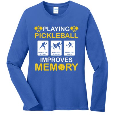 Pickleball Expert Playing Pickleball Improves Memory Gift Ladies Long Sleeve Shirt