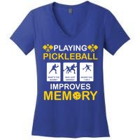Pickleball Expert Playing Pickleball Improves Memory Gift Women's V-Neck T-Shirt