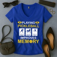 Pickleball Expert Playing Pickleball Improves Memory Gift Women's V-Neck T-Shirt