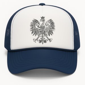 Polish Eagle Poland Coat Of Arms Polish Pride Retro Flag Trucker Hat