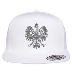 Polish Eagle Poland Coat Of Arms Polish Pride Retro Flag Flat Bill Trucker Hat