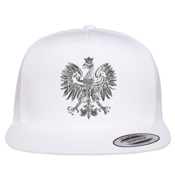 Polish Eagle Poland Coat Of Arms Polish Pride Retro Flag Flat Bill Trucker Hat