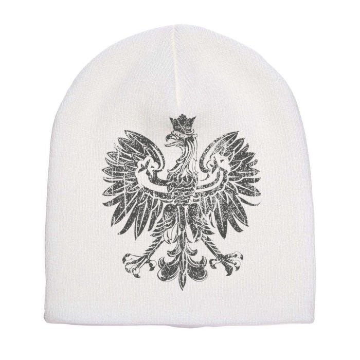 Polish Eagle Poland Coat Of Arms Polish Pride Retro Flag Short Acrylic Beanie