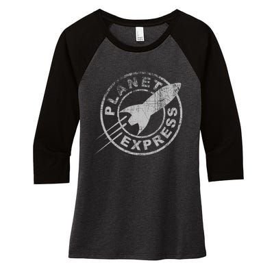 PLANET EXPRESS Women's Tri-Blend 3/4-Sleeve Raglan Shirt