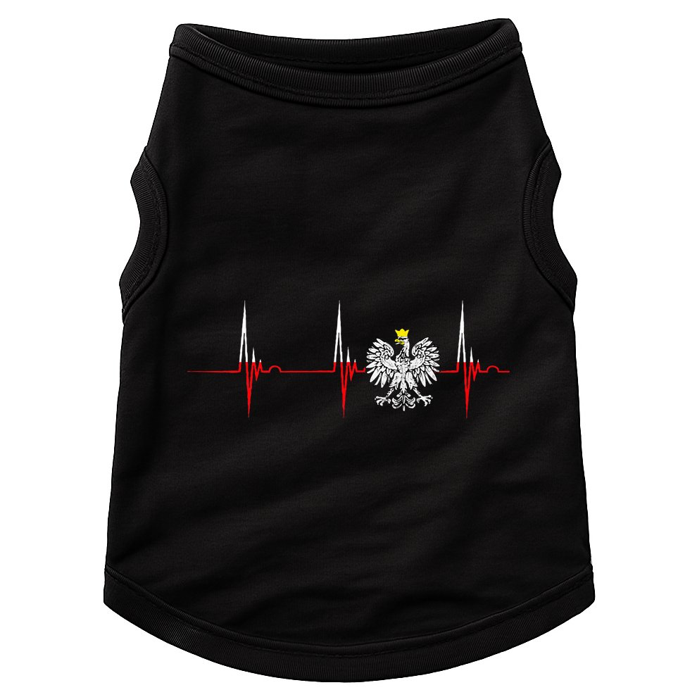 Polska Eagle Pole Heartbeat Ecg Pulse Polish Pride Doggie Tank