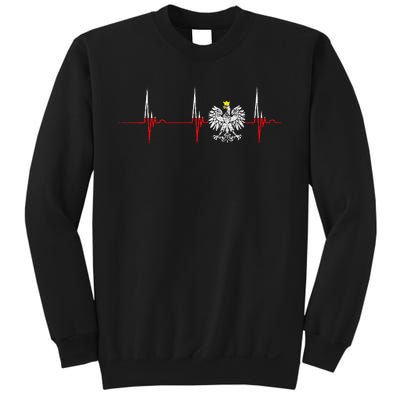 Polska Eagle Pole Heartbeat Ecg Pulse Polish Pride Sweatshirt