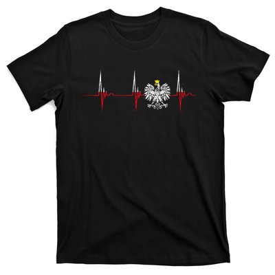 Polska Eagle Pole Heartbeat Ecg Pulse Polish Pride T-Shirt