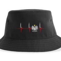 Polska Eagle Pole Heartbeat Ecg Pulse Polish Pride Sustainable Bucket Hat