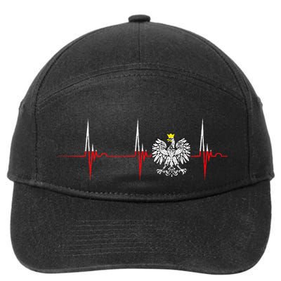 Polska Eagle Pole Heartbeat Ecg Pulse Polish Pride 7-Panel Snapback Hat