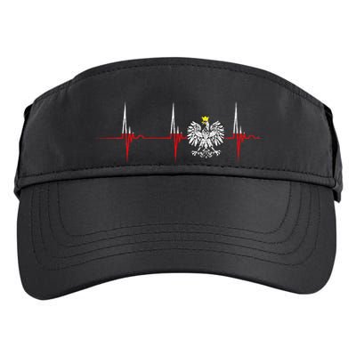 Polska Eagle Pole Heartbeat Ecg Pulse Polish Pride Adult Drive Performance Visor