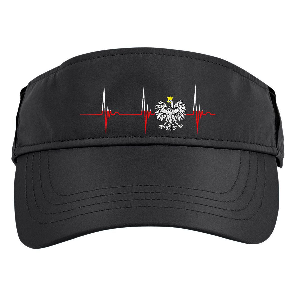 Polska Eagle Pole Heartbeat Ecg Pulse Polish Pride Adult Drive Performance Visor