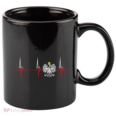 Polska Eagle Pole Heartbeat Ecg Pulse Polish Pride 11oz C Handle Ceramic Mug