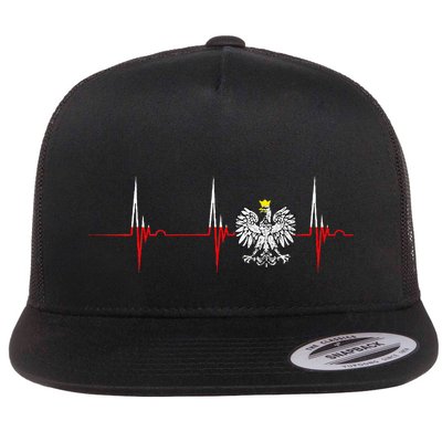 Polska Eagle Pole Heartbeat Ecg Pulse Polish Pride Flatbill Hat