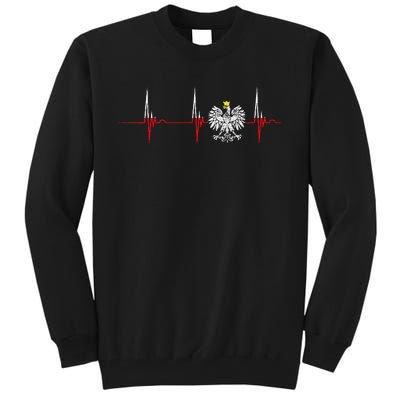 Polska Eagle Pole Heartbeat Ecg Pulse Polish Pride Tall Sweatshirt