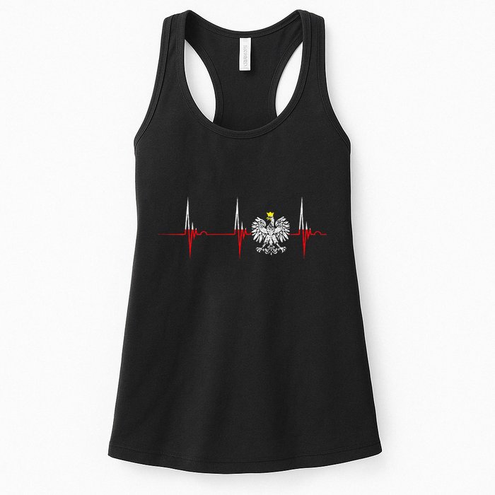 Polska Eagle Pole Heartbeat Ecg Pulse Polish Pride Womens Tank Top