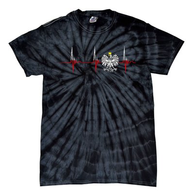 Polska Eagle Pole Heartbeat Ecg Pulse Polish Pride Tie-Dye T-Shirt