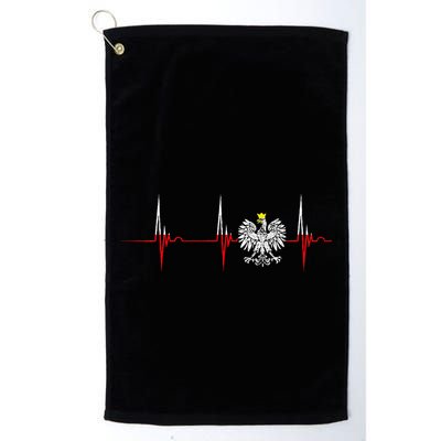 Polska Eagle Pole Heartbeat Ecg Pulse Polish Pride Golf Towel