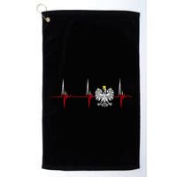 Polska Eagle Pole Heartbeat Ecg Pulse Polish Pride Golf Towel