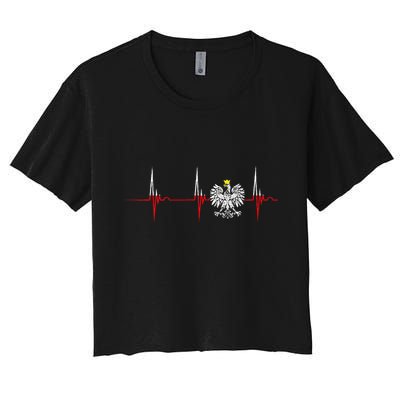 Polska Eagle Pole Heartbeat Ecg Pulse Polish Pride Crop Top