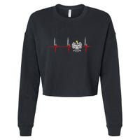 Polska Eagle Pole Heartbeat Ecg Pulse Polish Pride Cropped Pullover Crew