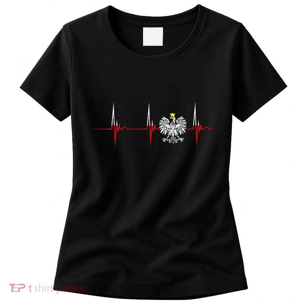 Polska Eagle Pole Heartbeat Ecg Pulse Polish Pride Womens T-Shirt
