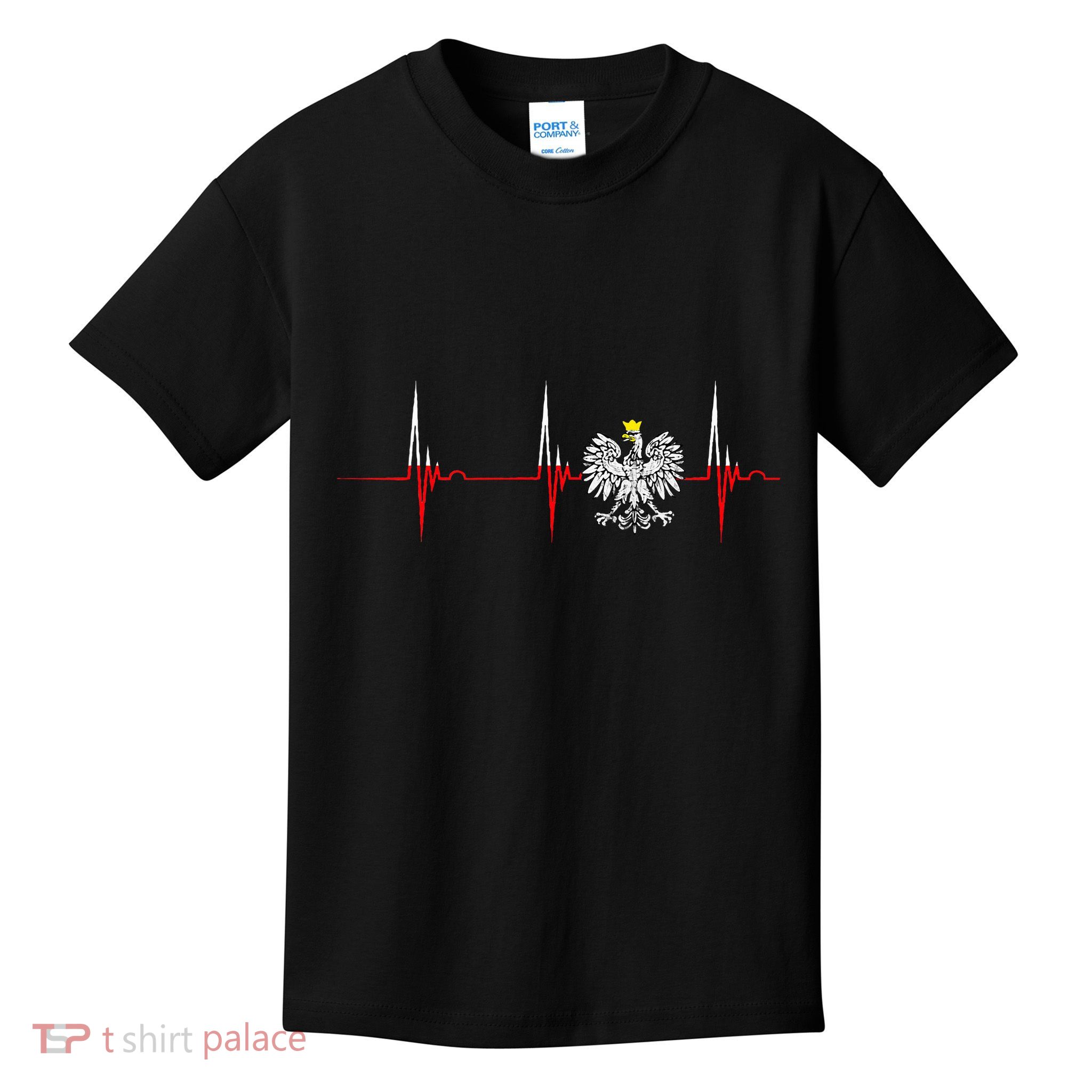Polska Eagle Pole Heartbeat Ecg Pulse Polish Pride Kids T-Shirt