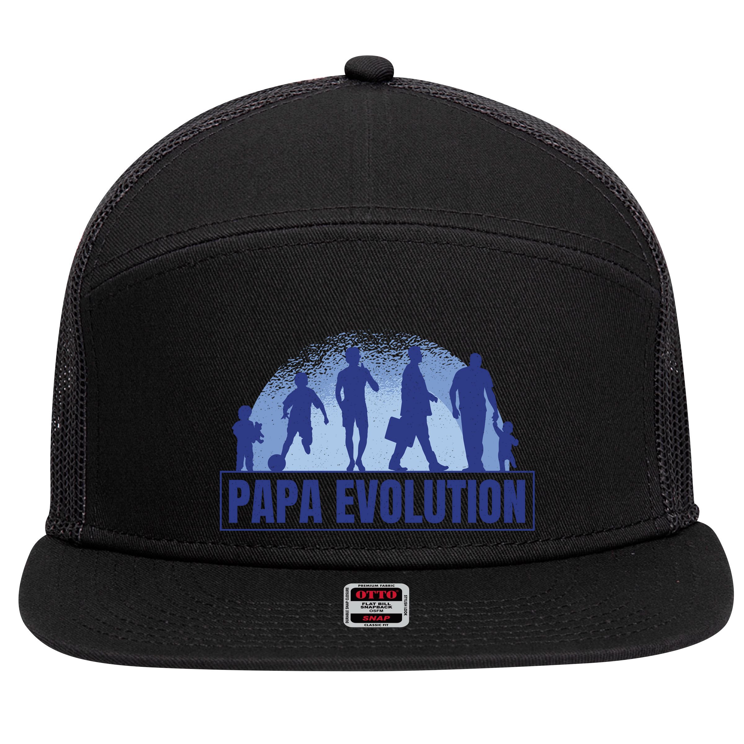Papa Evolution 7 Panel Mesh Trucker Snapback Hat