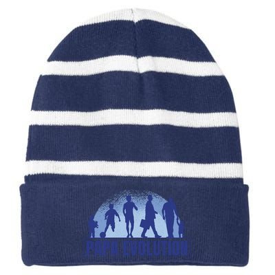 Papa Evolution Striped Beanie with Solid Band