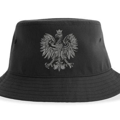 Polish Eagle Poland Coat Of Arms Polish Pride Retro Flag Sustainable Bucket Hat