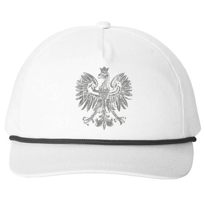 Polish Eagle Poland Coat Of Arms Polish Pride Retro Flag Snapback Five-Panel Rope Hat